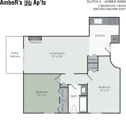 Two bedroom apartment layout